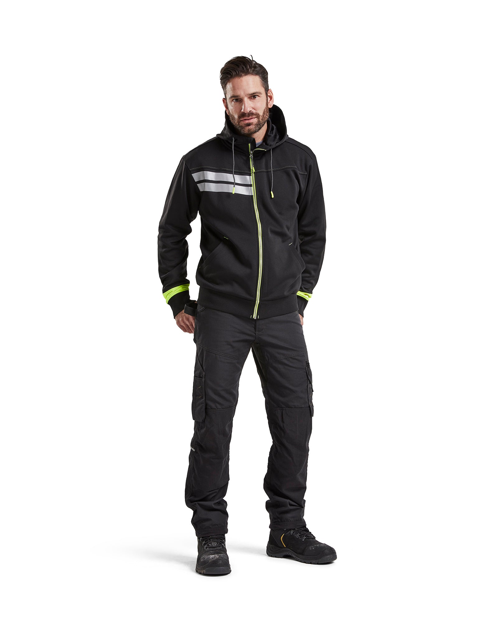 Visibility Zip Sweatshirt - Black/Yellow Hi-viz