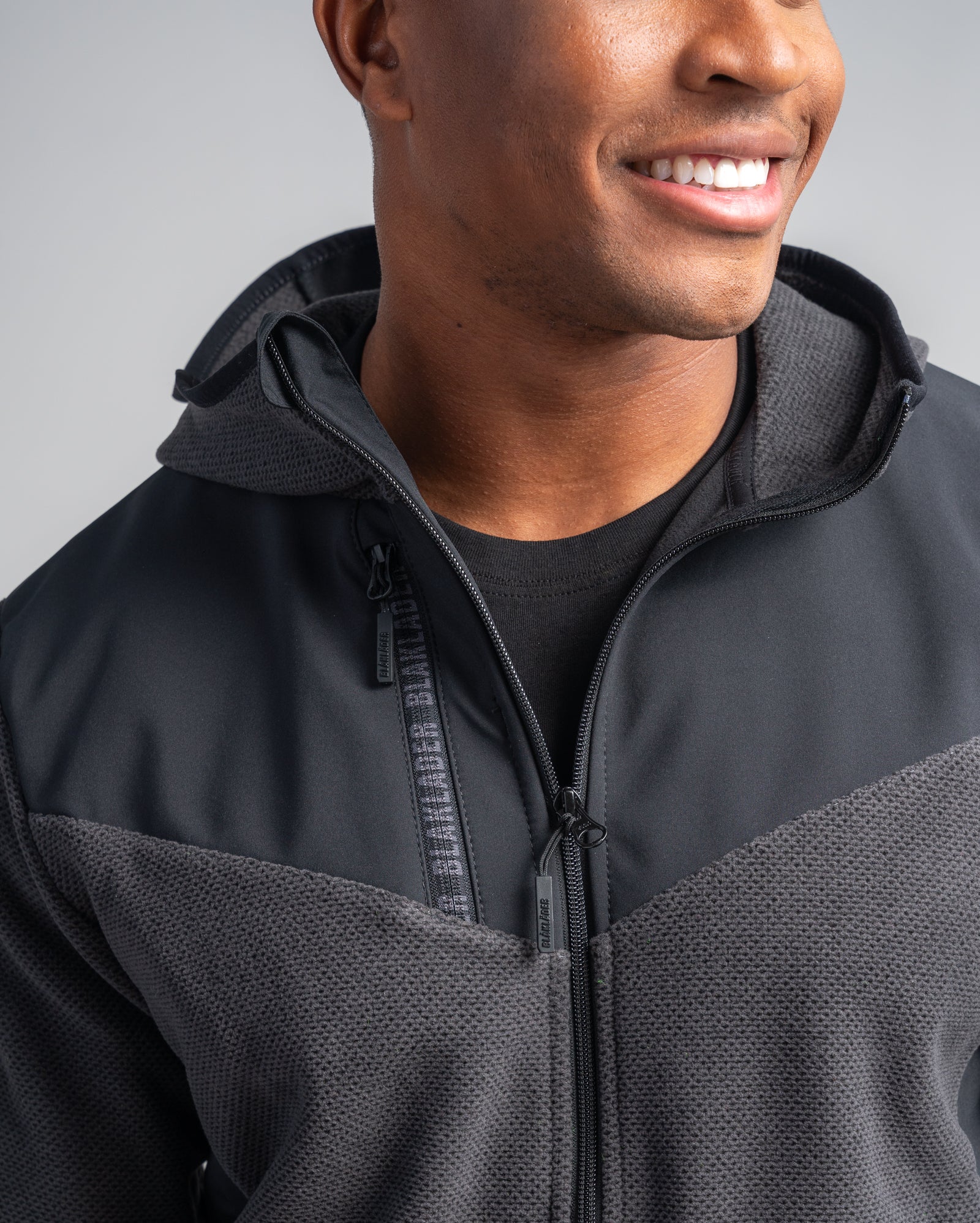 Knitted Fleece Jacket - Dark grey/Black