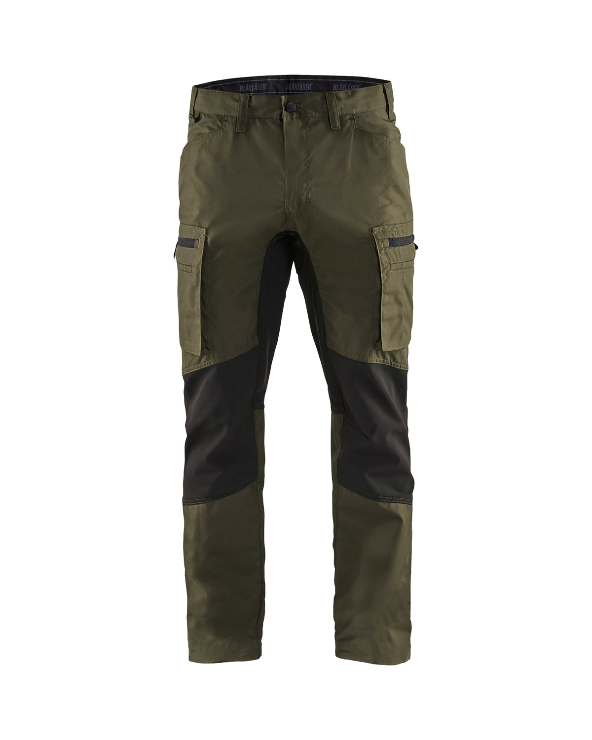 Service Pants with Stretch - Dark olive green /black