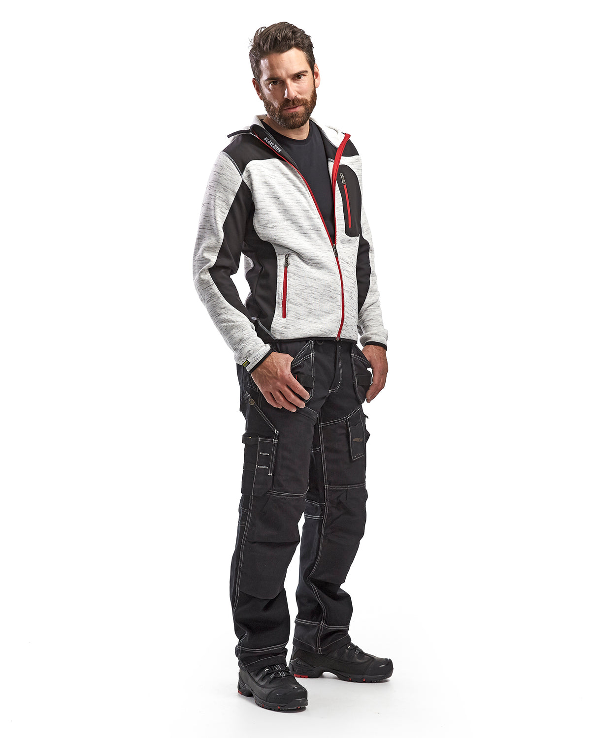 Knitted Jacket - Grey melange/Black