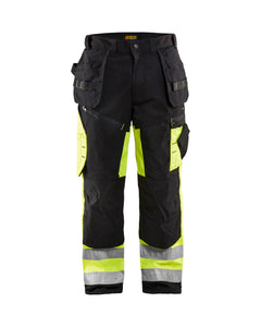 HI-VIS X1600 WORK PANTS - Black/Yellow Hi-viz