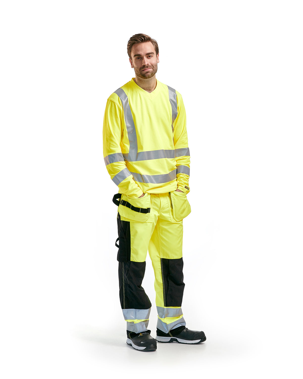 Hi-Vis Work Pants - Yellow Hi-viz/Black