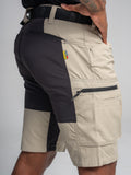 Service Shorts With Stretch - Dark olive green /black