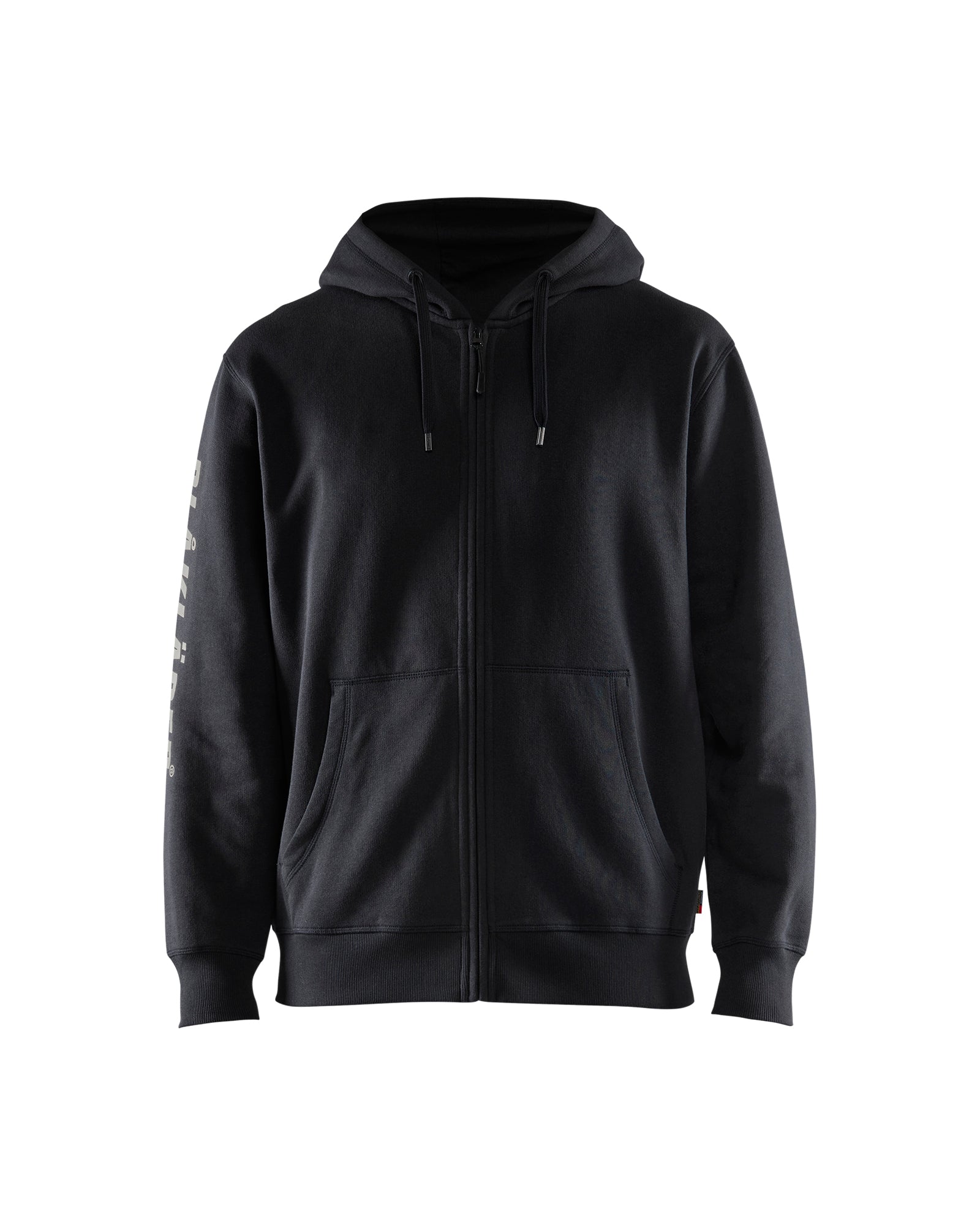 Branded Hooded Zip-up Sweatshirt - Black