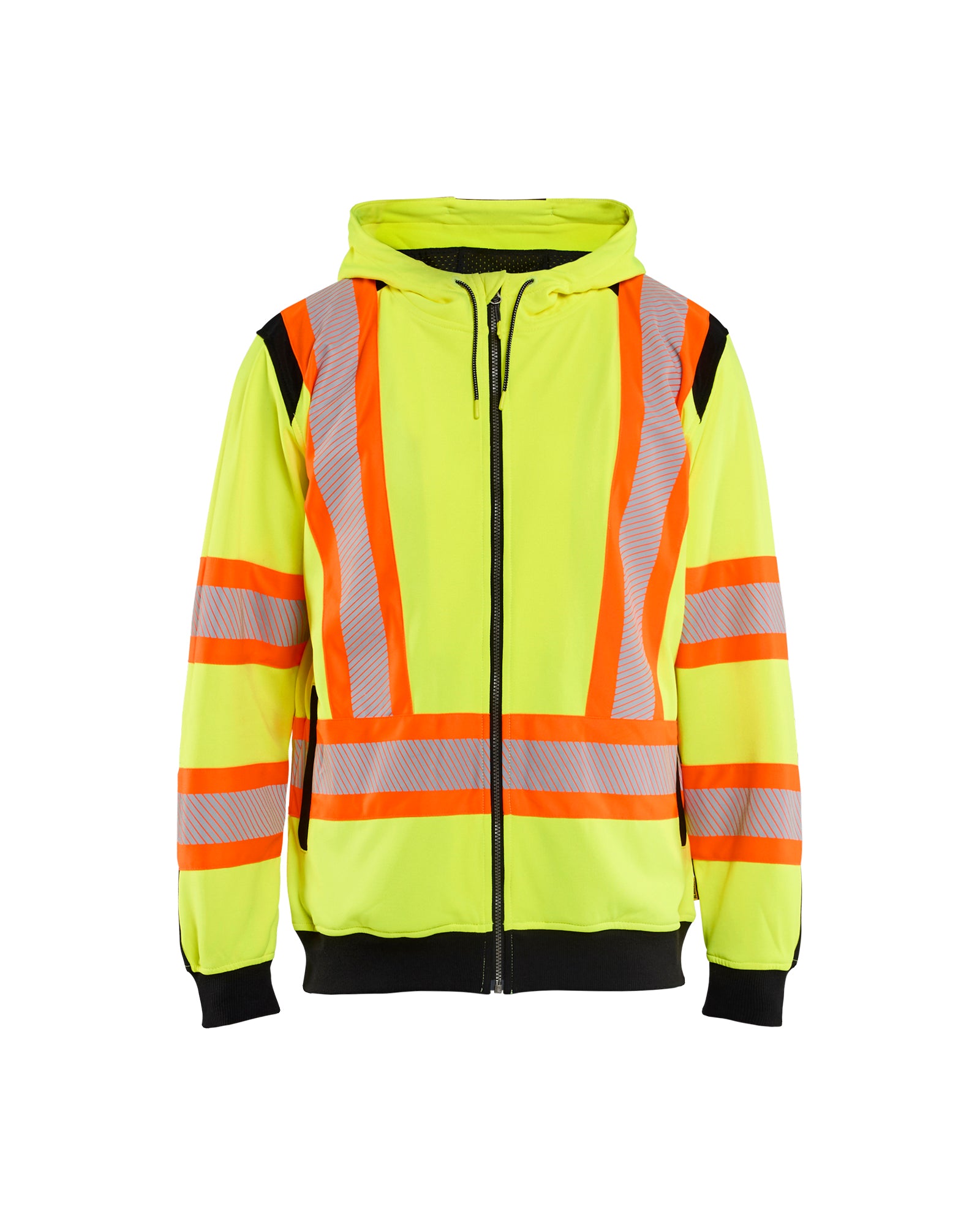 HI-VIS Zip SWEATSHIRT - Yellow Hi-viz/Black