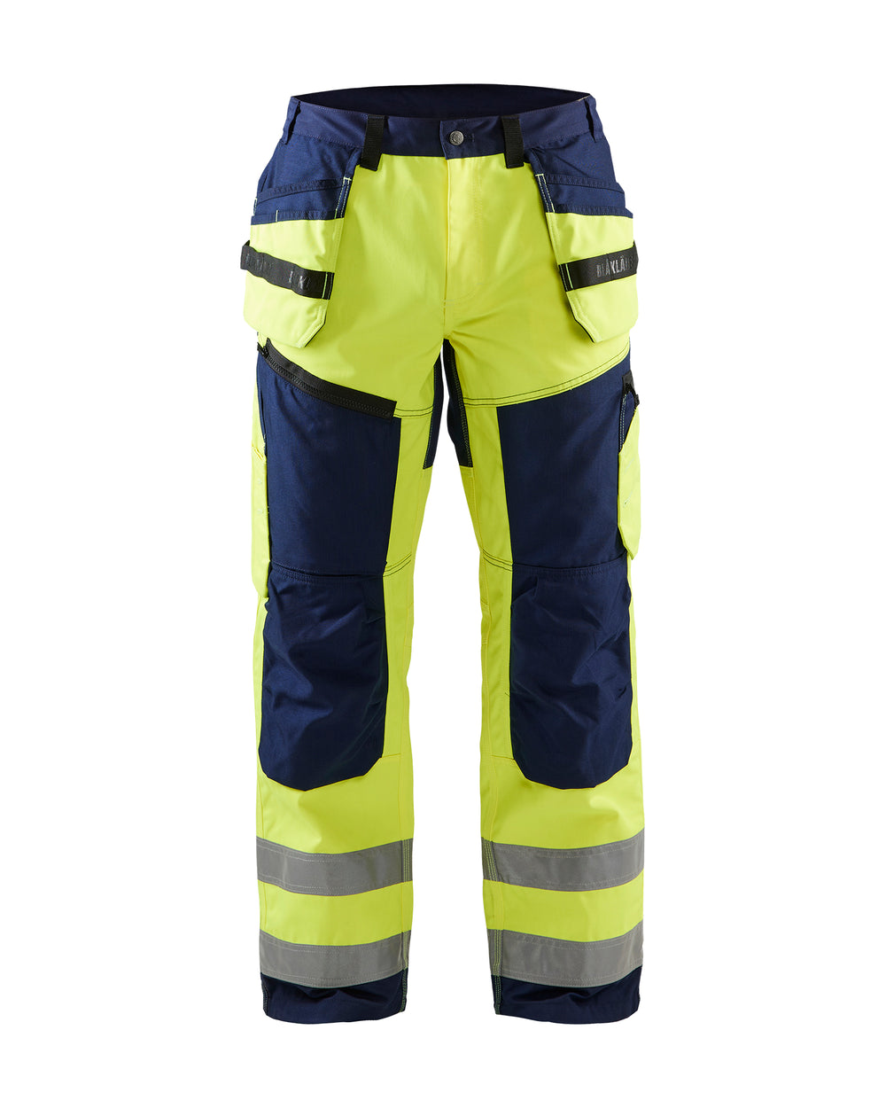 HI-VIS X1600 WORK PANTS - Yellow Hi-viz/Navy blue