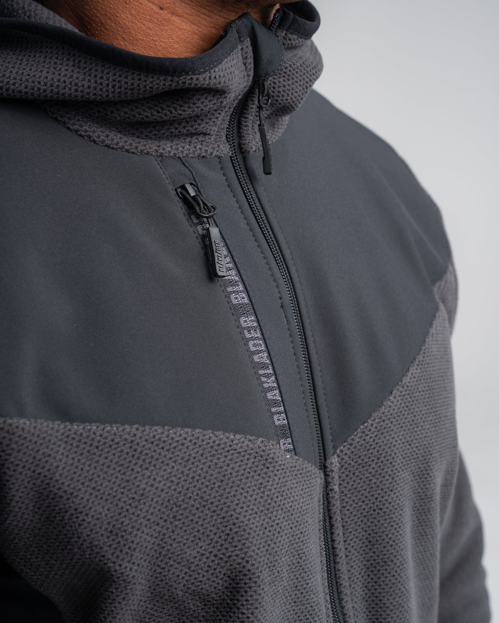Knitted Fleece Jacket - Numb Blue/Black