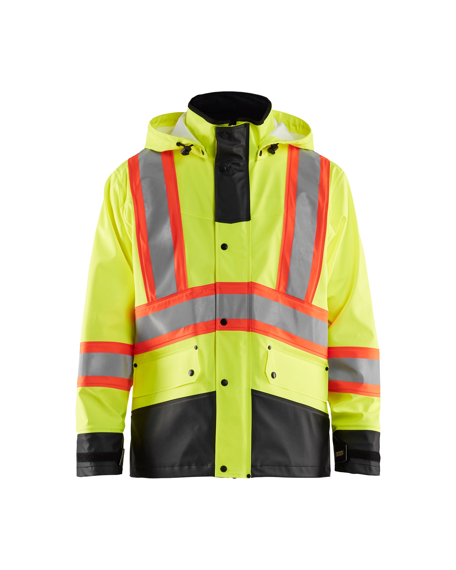 Hi-Vis Rain Jacket - Yellow Hi-viz/Black