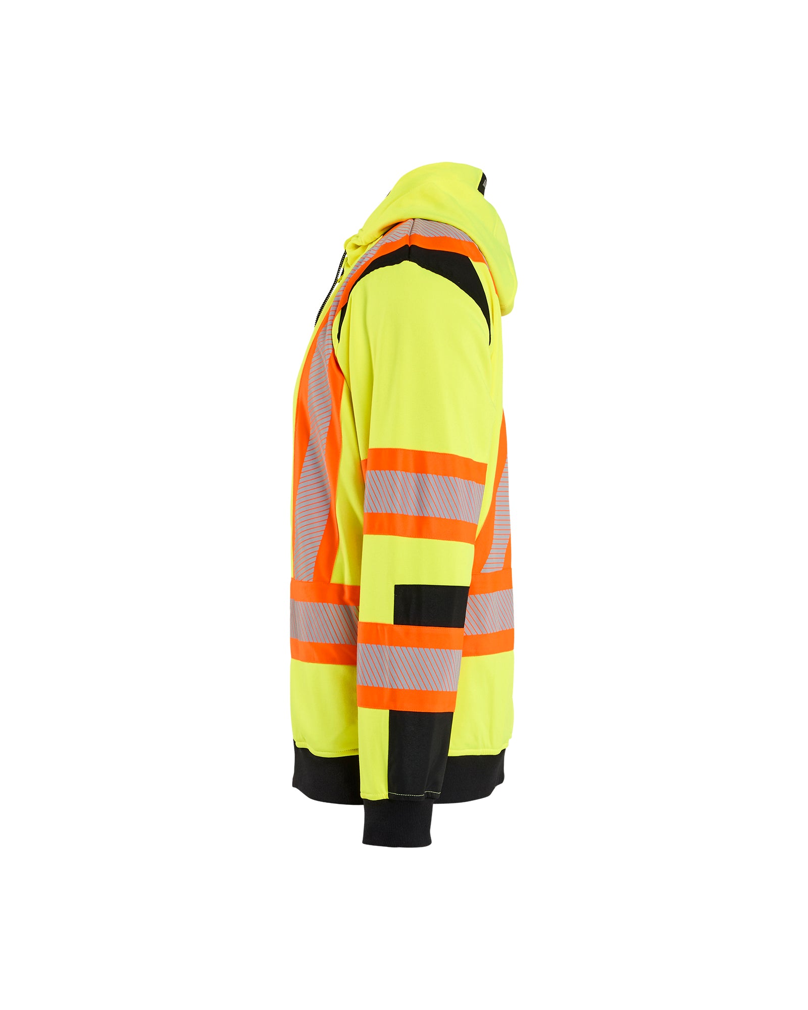 HI-VIS Zip SWEATSHIRT - Yellow Hi-viz/Black