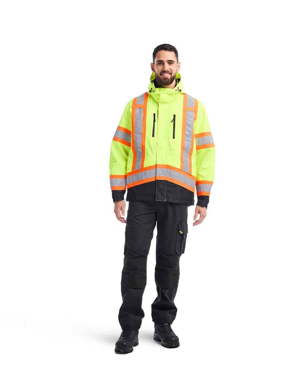 HI-VIS SHELL JACKET - Yellow Hi-viz/Black
