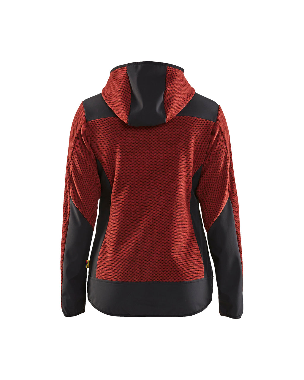 Women's Knitted Fleece Jacket - Burned Red/Black