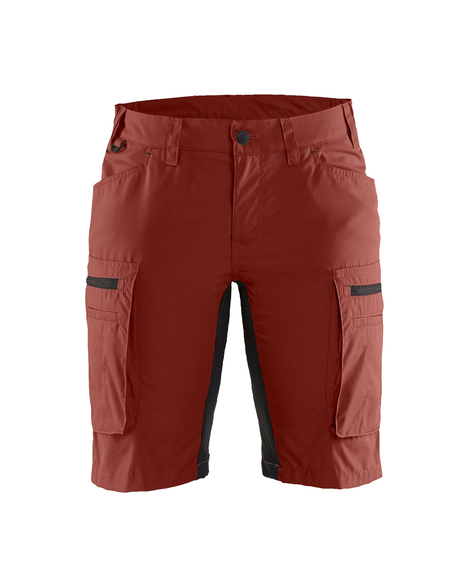 Women's Service Shorts With Stretch - Burned Red/Black