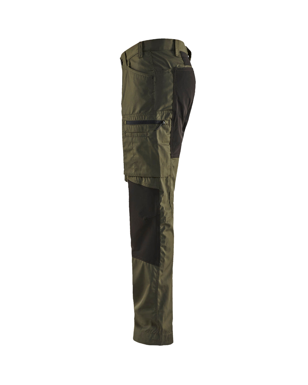 Service Pants with Stretch - Dark olive green /black