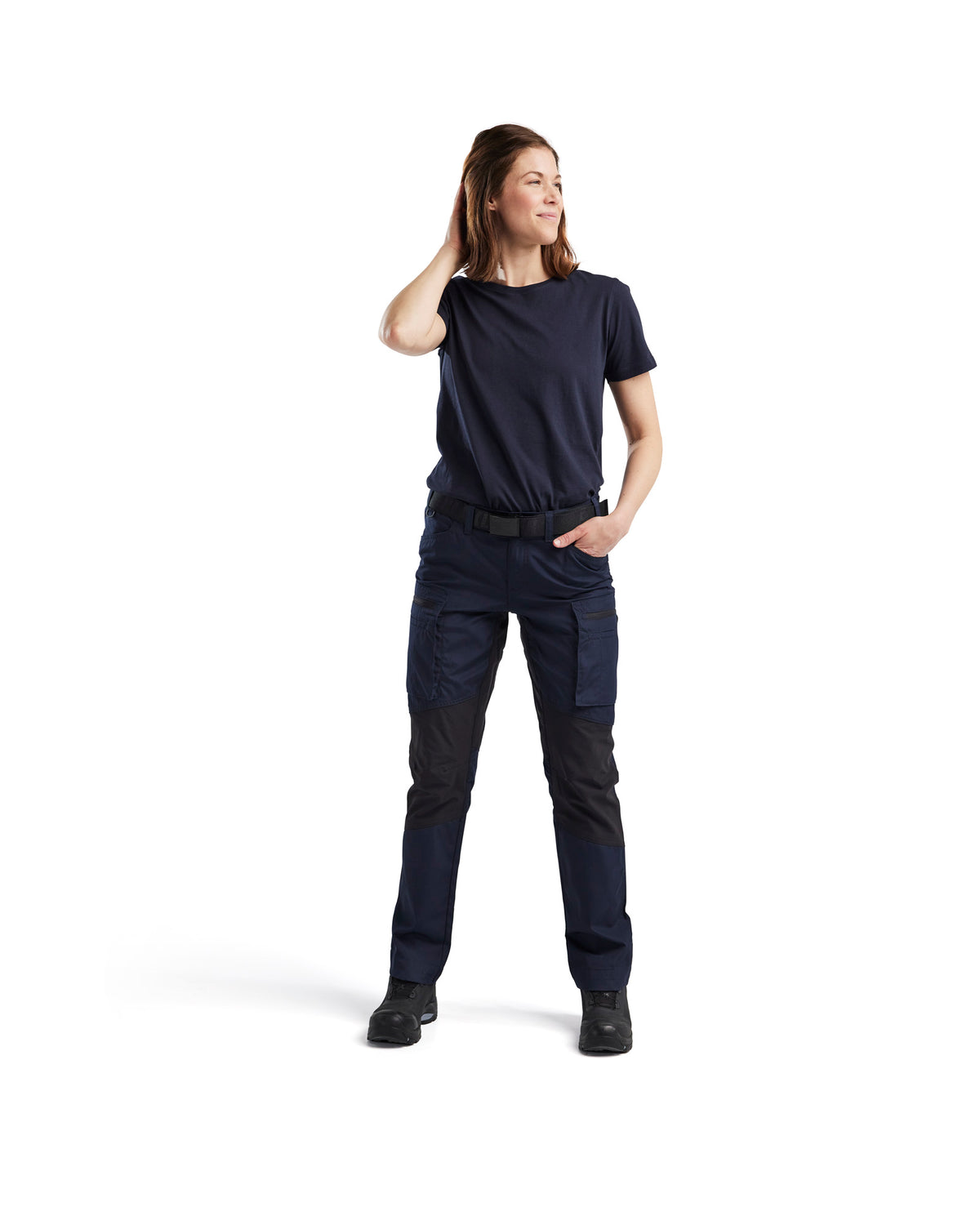 WOMEN'S SERVICE STRETCH PANTS - Dark navy/Black